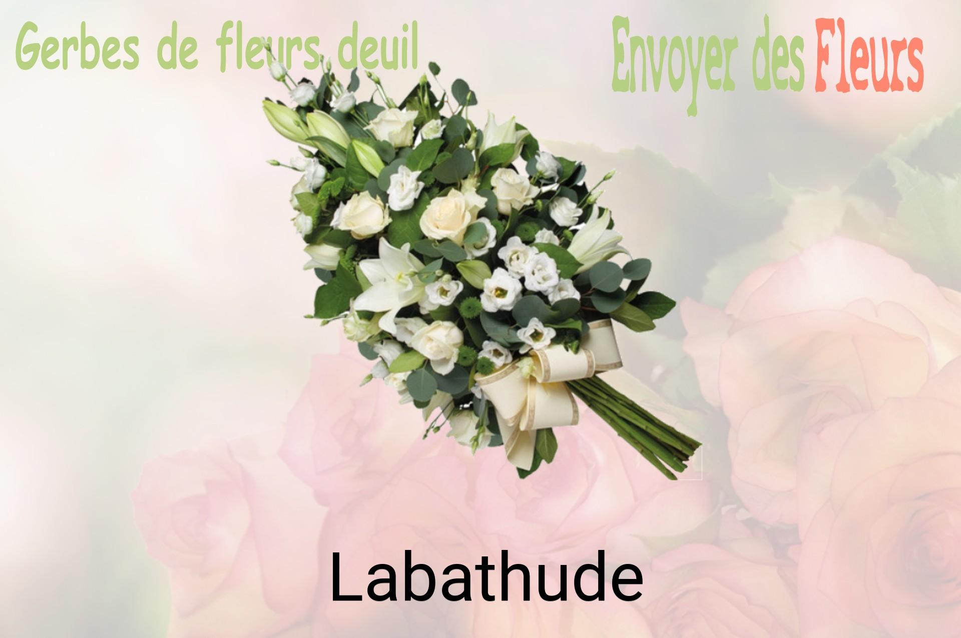 Gerbe de fleurs de deuil livrée à Labathude